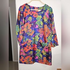 J CREW 100% SILK DRESS ABSTACT SZ 00